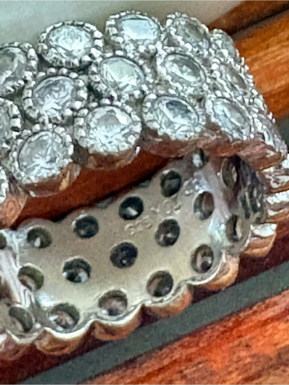 Triple-Row Crystal Ring — Sterling Silver Sparkle Size 6